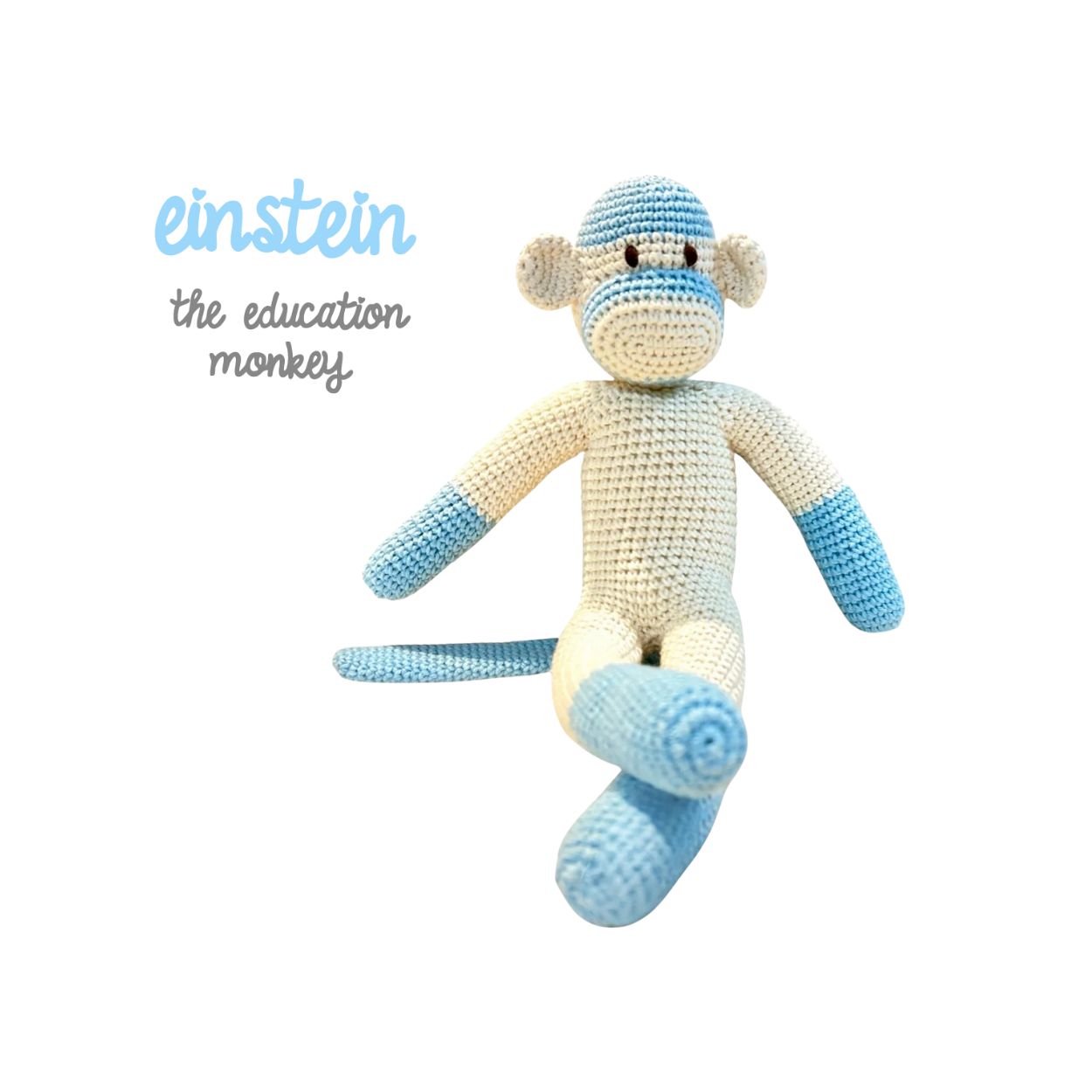 Einstein the Education Monkey Crochet Doll handmade by Peruvian Artisans