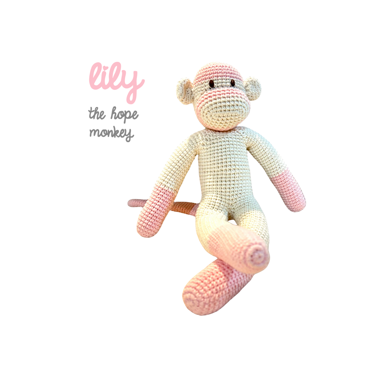 Lily the Hope Monkey Crochet Doll handmade by Peruvian Artisans