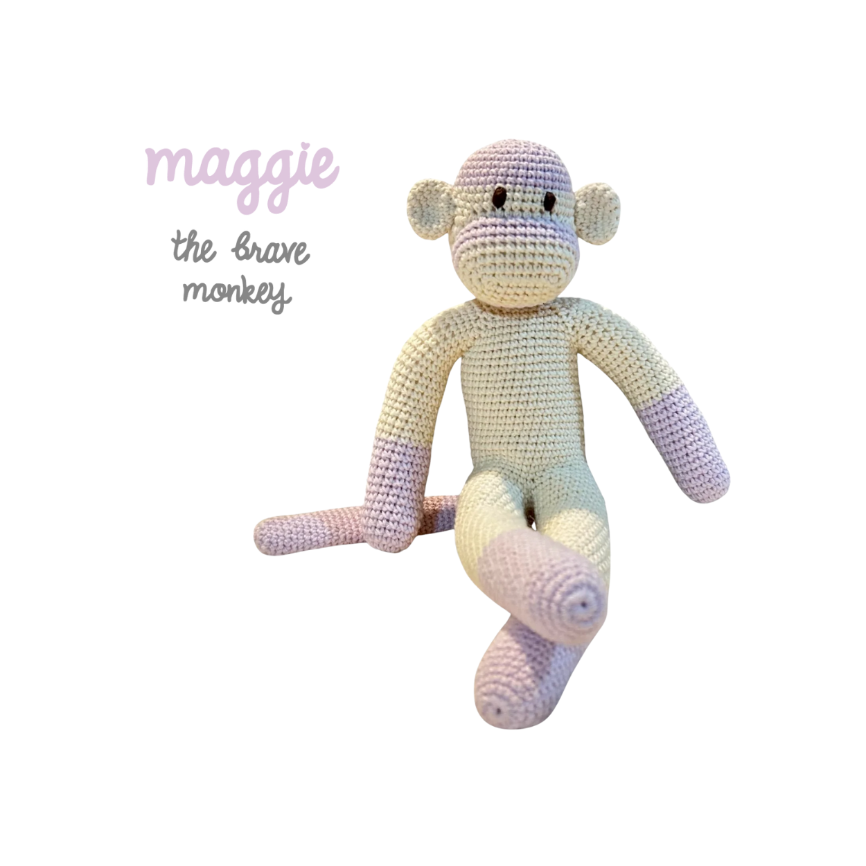 Maggie the Brave Monkey Crochet Doll handmade by Peruvian Artisans